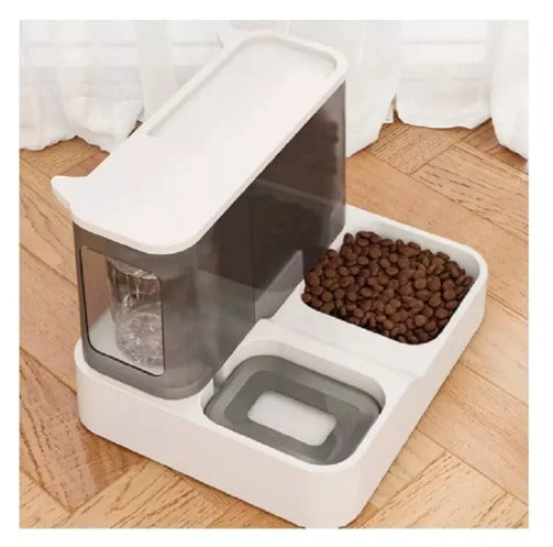 DISPENSADOR DOS EN UNO DE COMIDA AGUA PARA PERROS Y GATOS