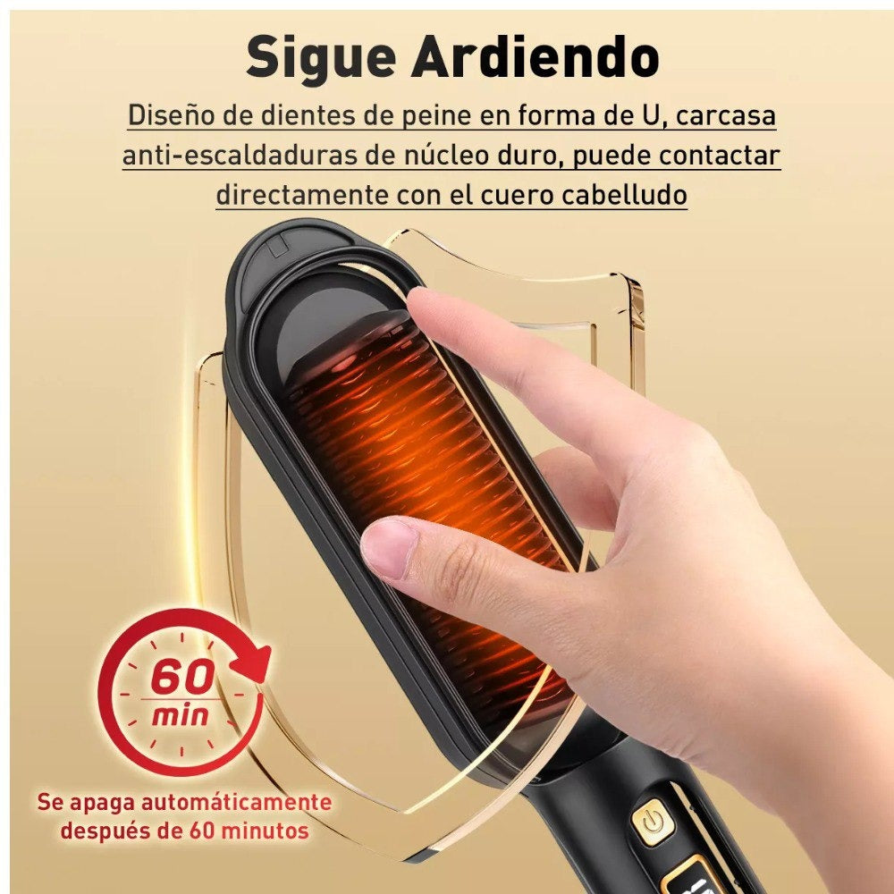 PEINE CEPILLO ALISADOR ELÉCTRICO CONTROL TEMPERATURA